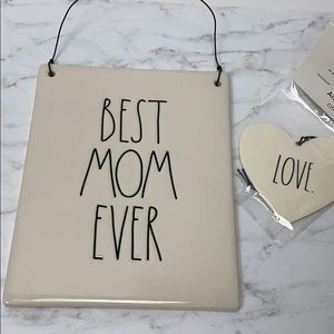 BEST MOM EVER Rae Dunn Ceramic plaque Wall Sign